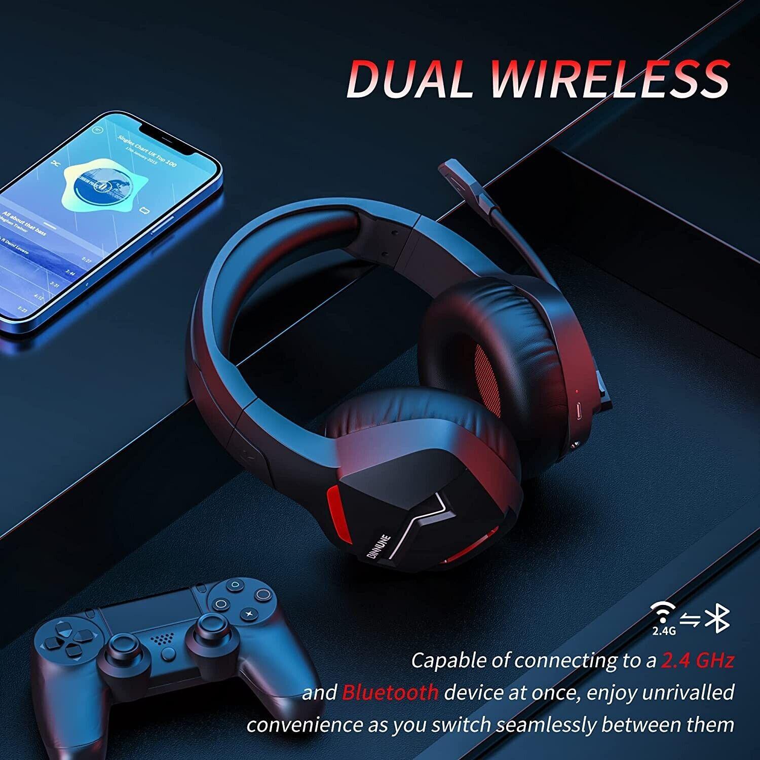 BINNUNE Wireless Gaming Headset with Microphone for PC PS4 PS5 - Massive Discounts