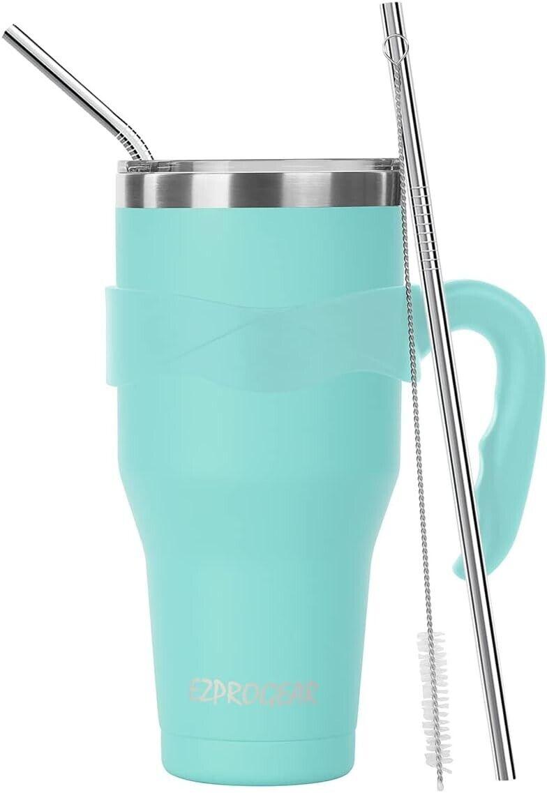 Camping Mug Vacuum Insulated with Straws and Handle 1180 ml/40 oz - Massive Discounts