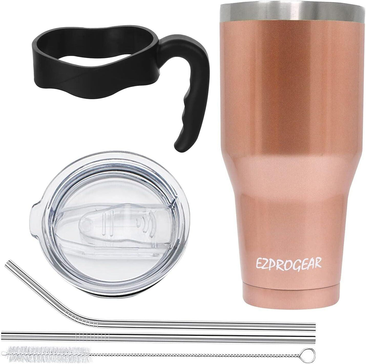 Camping Mug Vacuum Insulated with Straws and Handle Ezprogear 40 oz - Massive Discounts