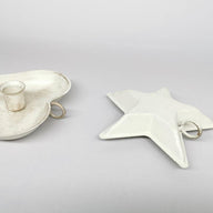 Candle Holders Set of 2 Metallic Chamberstick Tape Heart and Star - Massive Discounts