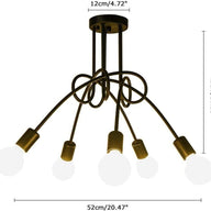 Ceiling Light Fixture Modern, Semi-Flush Mount Ceiling Lamp 5-Light - Massive Discounts