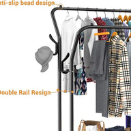 Clothes Rail Heavy Duty Metal Coat Stand with Shoes Rack 110x35x126cm - Massive Discounts