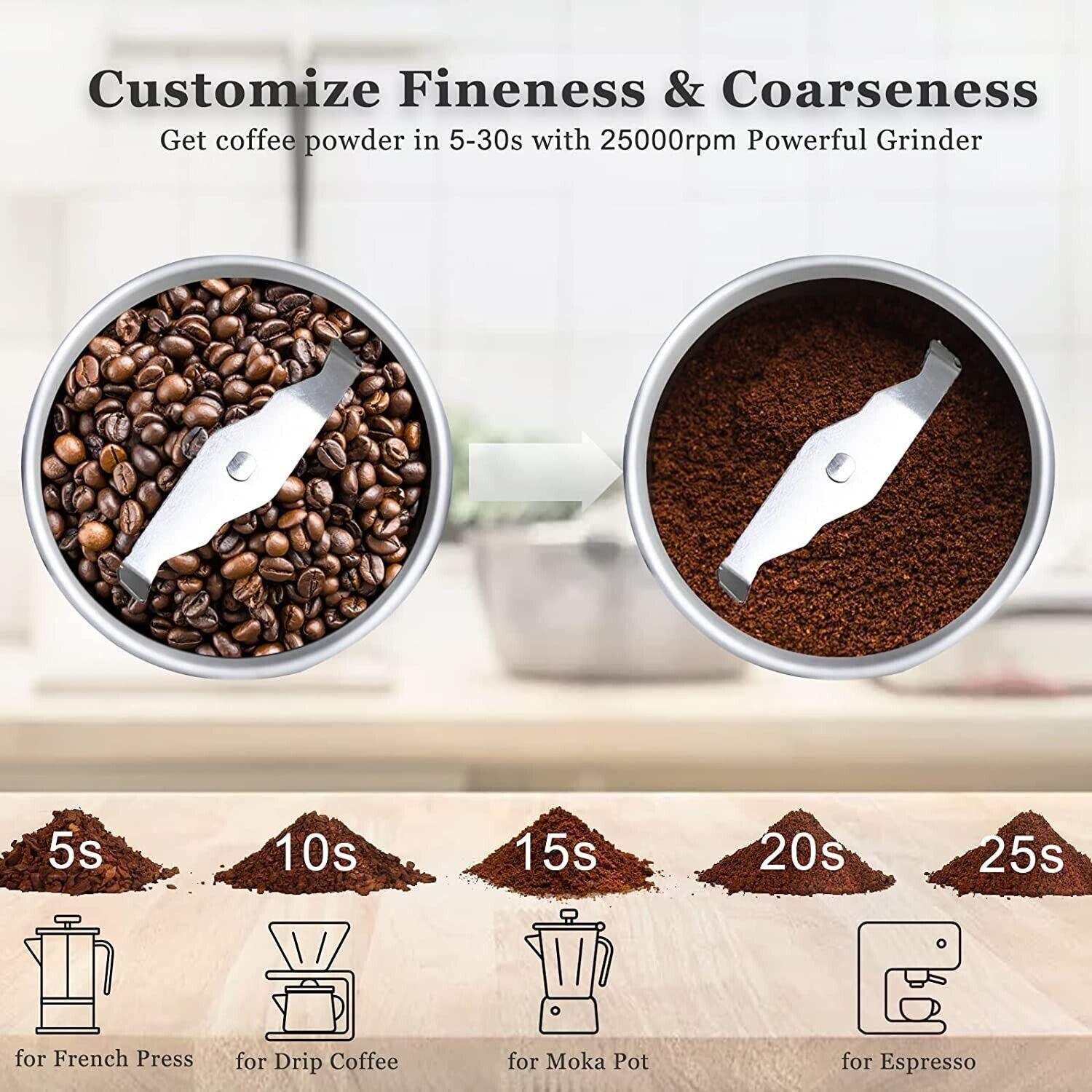 Coffee Grinder Homtone Wet and Dry, 25000rpm Powerful Stainless Steel - Massive Discounts