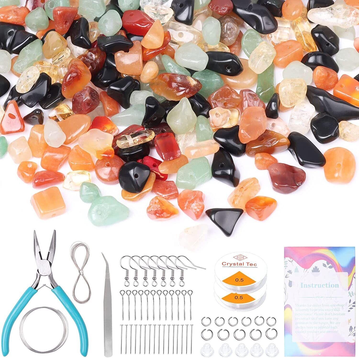 Jewellery Making Kit with Gemstone Crystals chips for 5mm-8mm with Tools - Massive Discounts