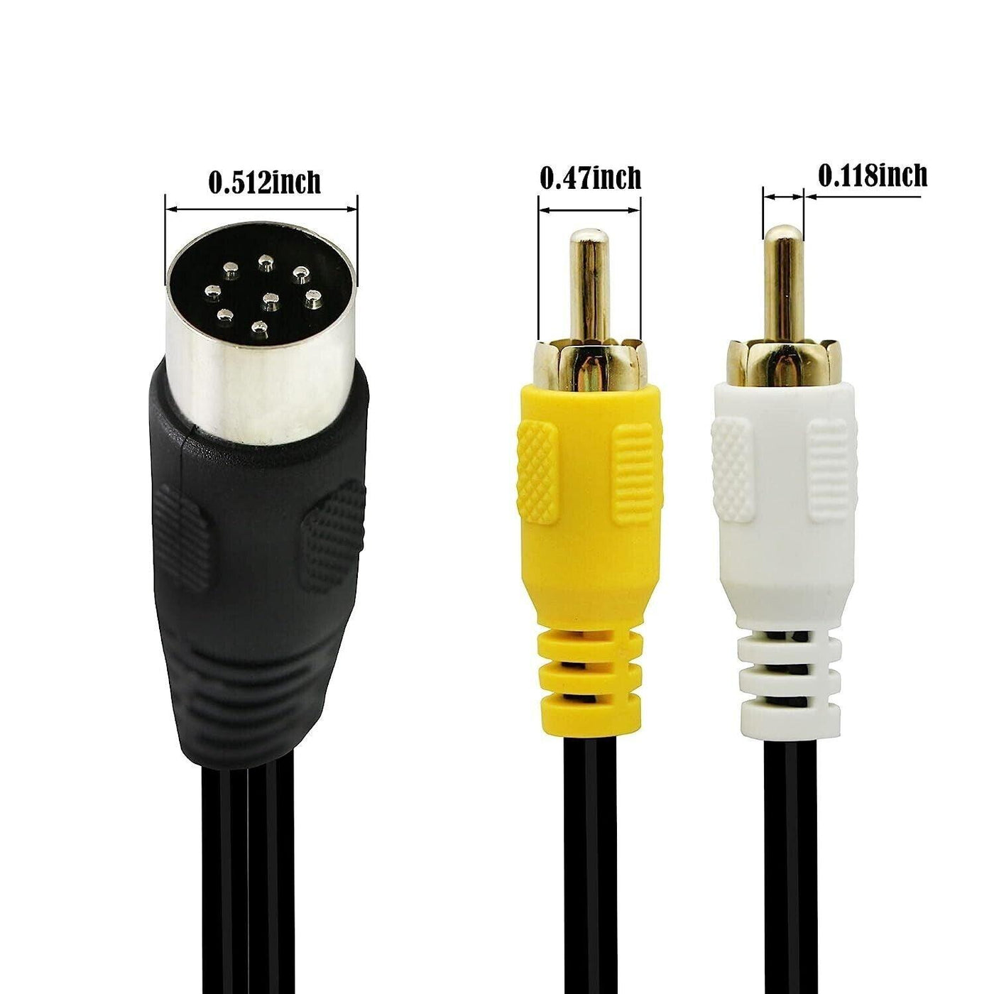 Cable 8-Pin DIN Male to 2 RCA Male for Audio Devices 50cm/19.68inch - Massive Discounts