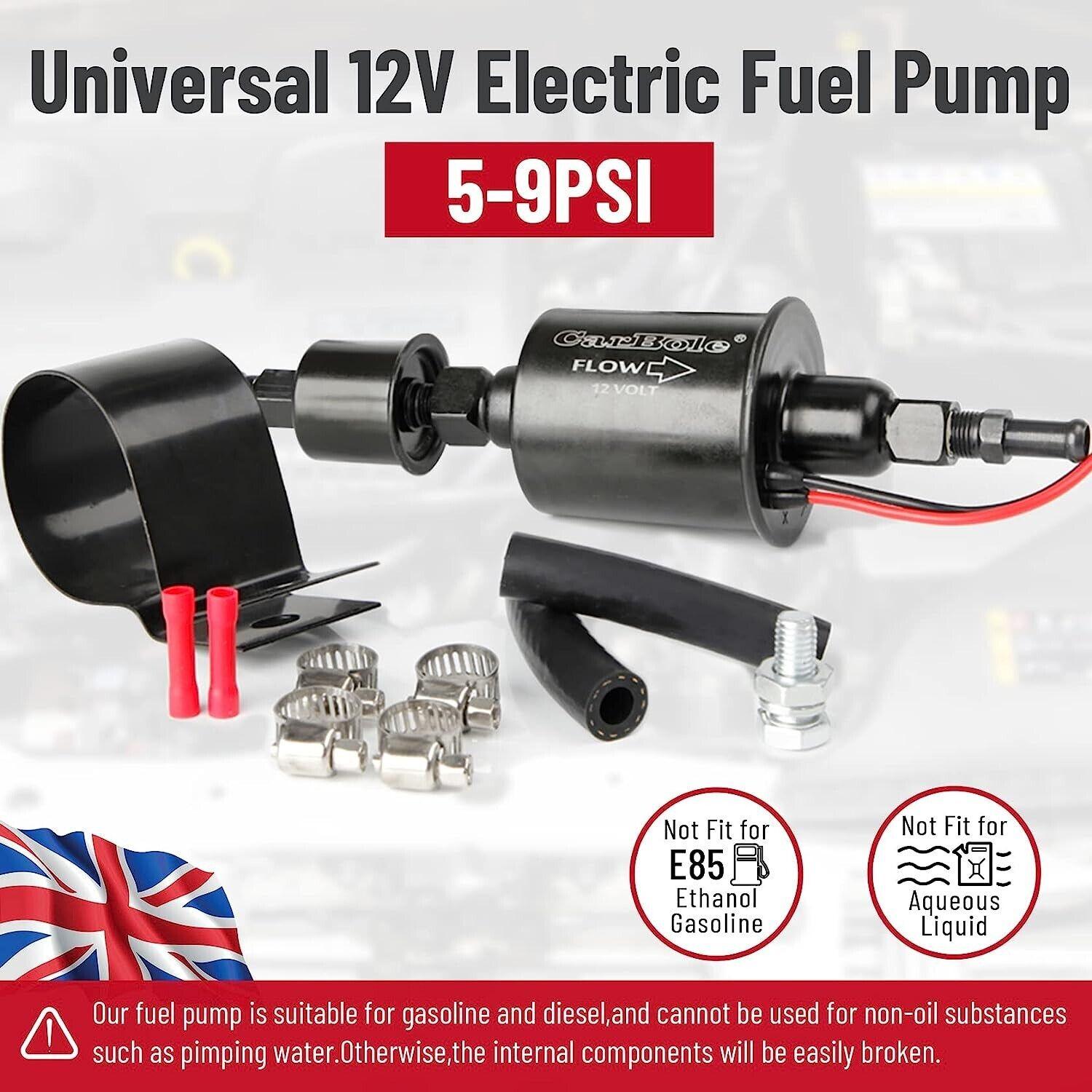 Electric Fuel Pump 5-9 PSI 12V Universal Petrol Gasoline & Diesel Pump - Massive Discounts