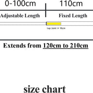 Extendable Curtain Pole 120-210cm Cube Finials Satin Nickel - Massive Discounts