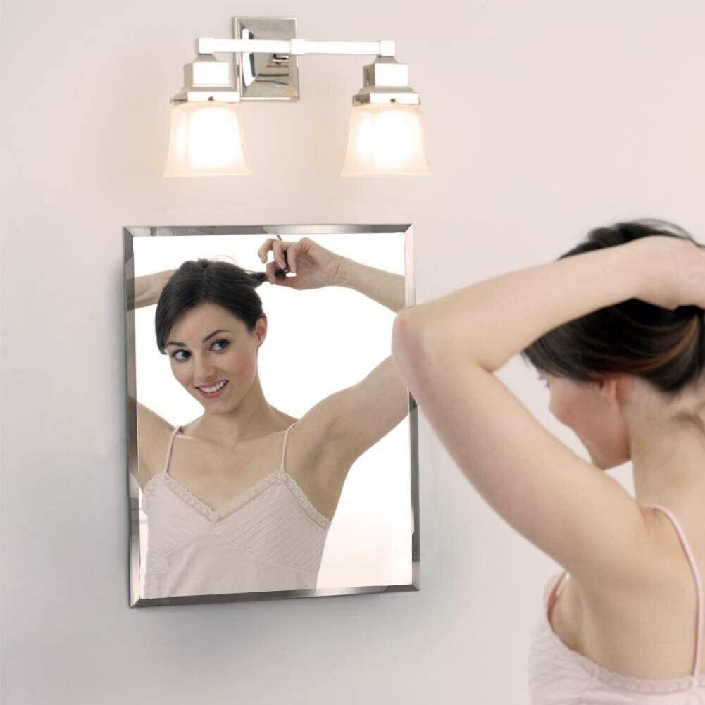Frameless Mirror For Makeup Wall Mounted and Desk Standing, 27x33cm - Massive Discounts