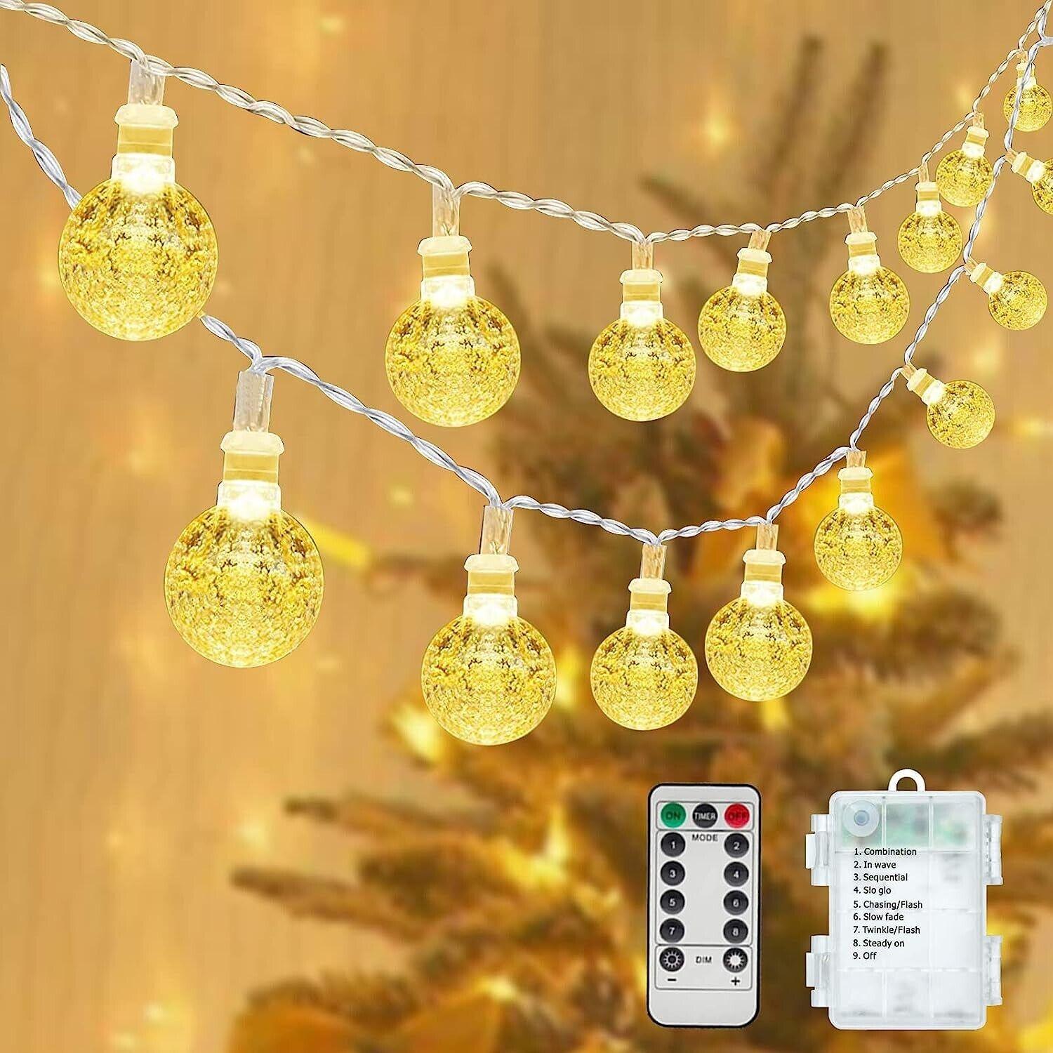 50 Led/Globe String Lights For Christmas Battery Operated 22.73ft long - Massive Discounts