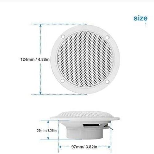 Herdio 2pcs 4 Inches 160 Watts Waterproof Marine Ceiling Speakers - Massive Discounts