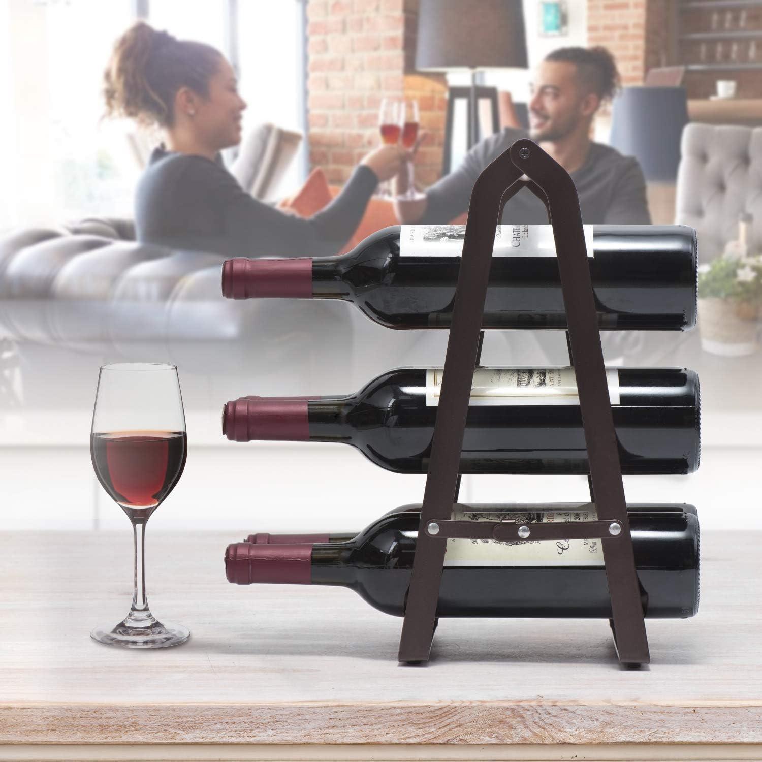 KINGRACK Wine Rack 6 Bottles, Foldable Wine Bottles Holder Racks - Massive Discounts