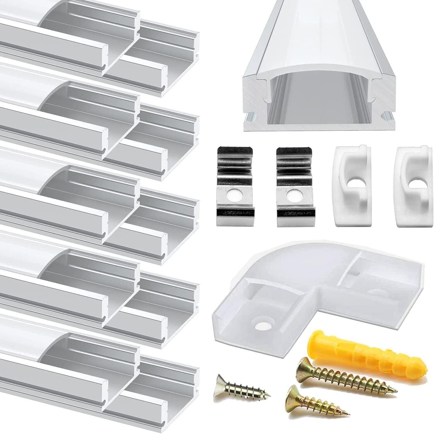 Led Aluminum Channel Profile 10 Pack 3.3ft U-Shape Milky White Cover - Massive Discounts