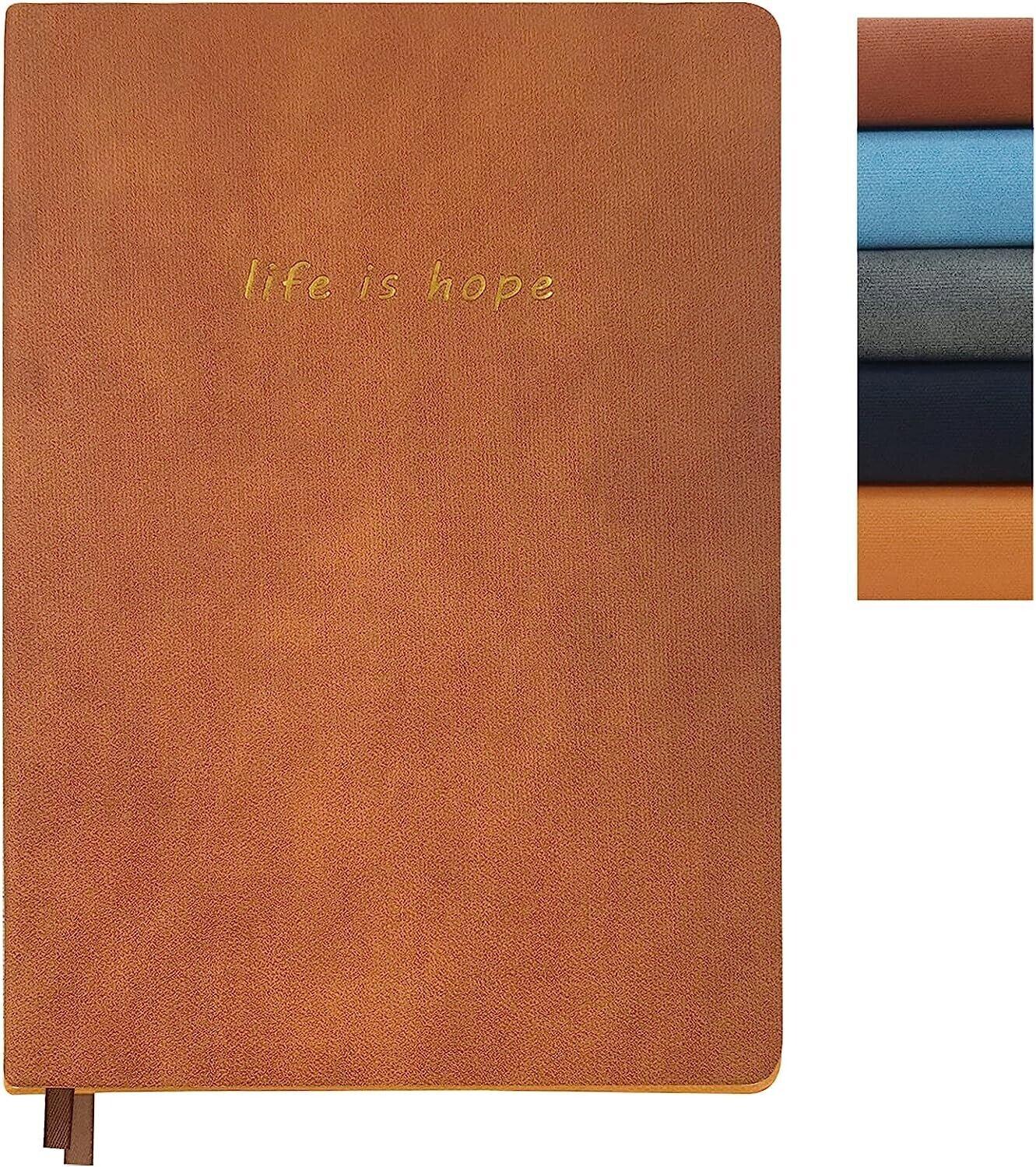 LSEEKA Notebook, classic notebook for writing, size: 15 x 21 cm, A5, 210 pages, - Massive Discounts
