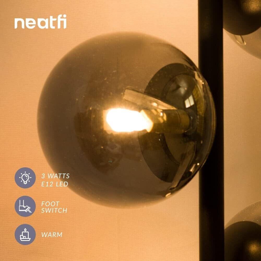 Neatfi Floor Lamp 159CM with 3 Glass Globes, Standing, Warm Light, Minimalist style - Massive Discounts