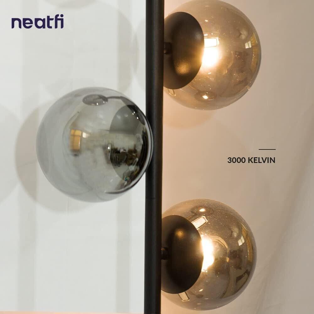 Neatfi Floor Lamp 159CM with 3 Glass Globes, Standing, Warm Light, Minimalist style - Massive Discounts