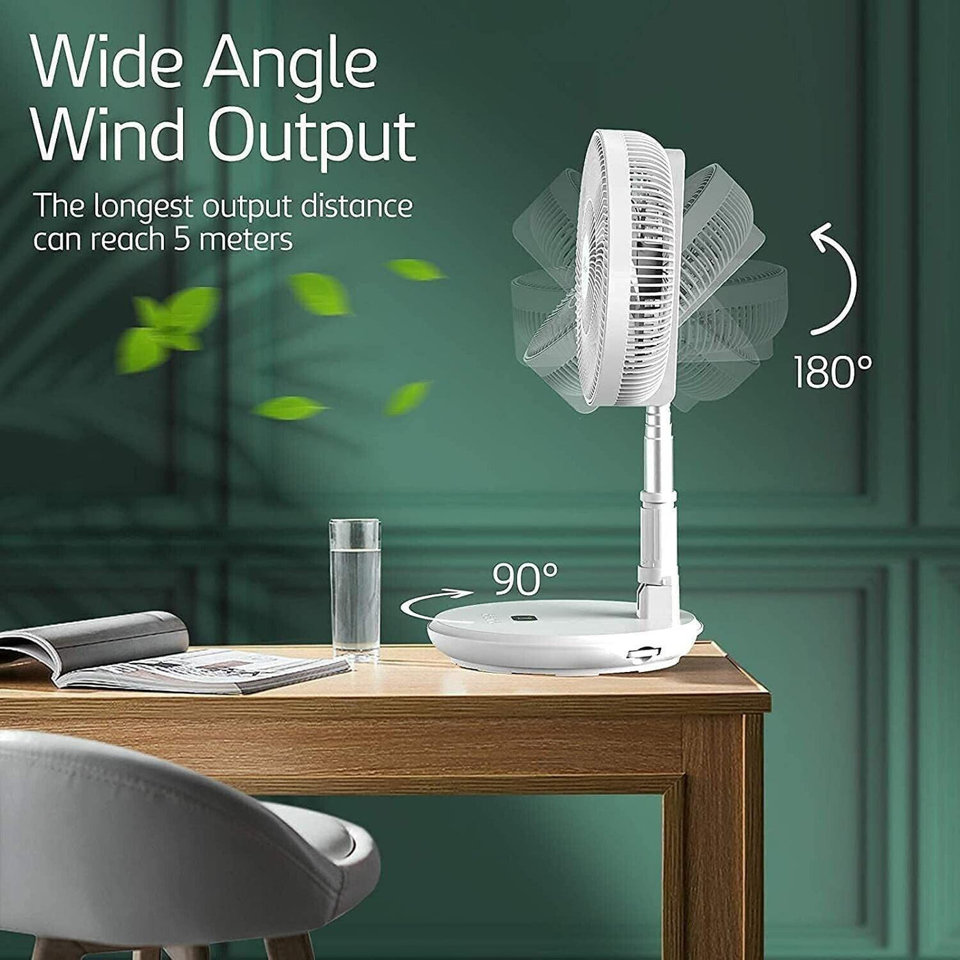 Portable Standing Fan 11in Rechargeable Foldable Oscillating Quiet - Massive Discounts