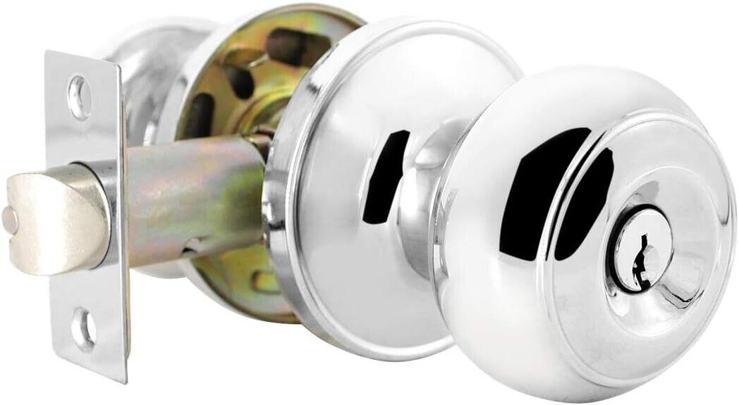 2 Pack Probrico Entry Door Knob with Key Stainless Steel Polished - Massive Discounts