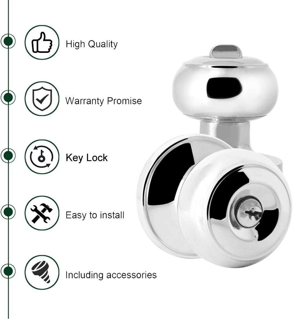 Probrico 2 Pack Entry Door Knob with Key Stainless Steel Polished - Massive Discounts