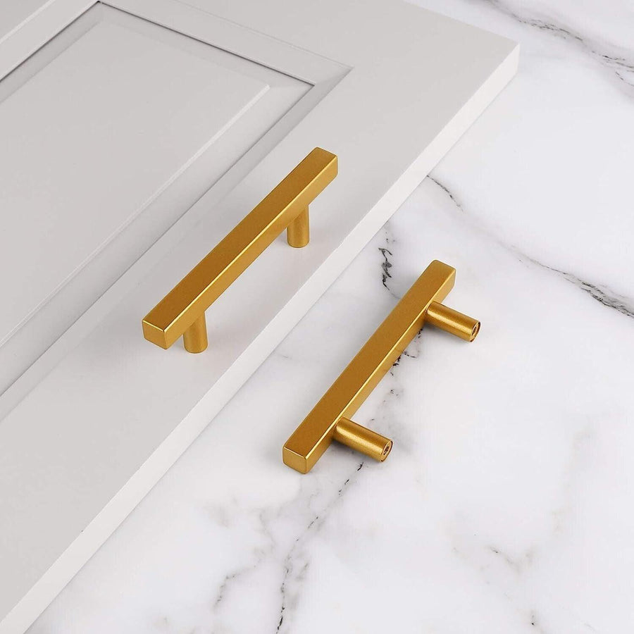 Probrico 20 Pcs Cabinet Handles 76mm Hole Centres, Matte Gold - Massive Discounts