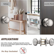 Probrico Door Knob for Hallway 3pc Interior Passage Stainless Steel - Massive Discounts