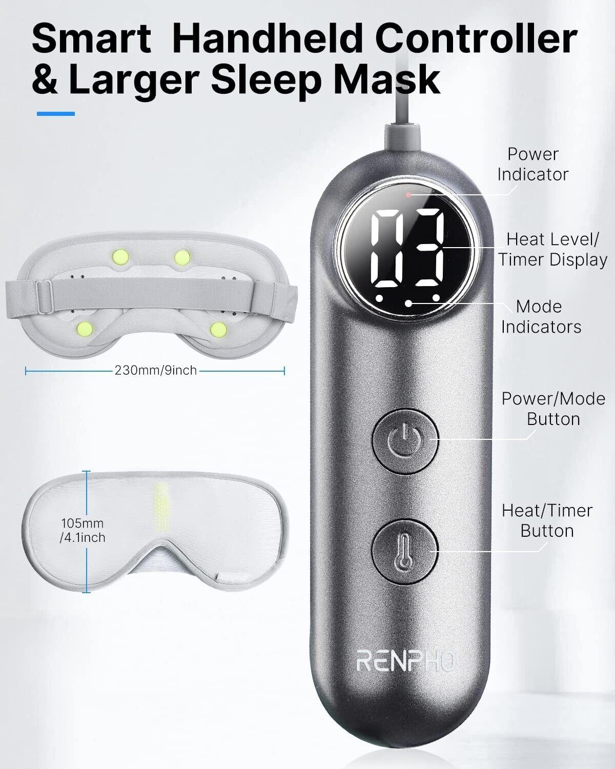 RENPHO Heated Eye Mask, Vibrating Warm Compress Sleeping Mask - Massive Discounts