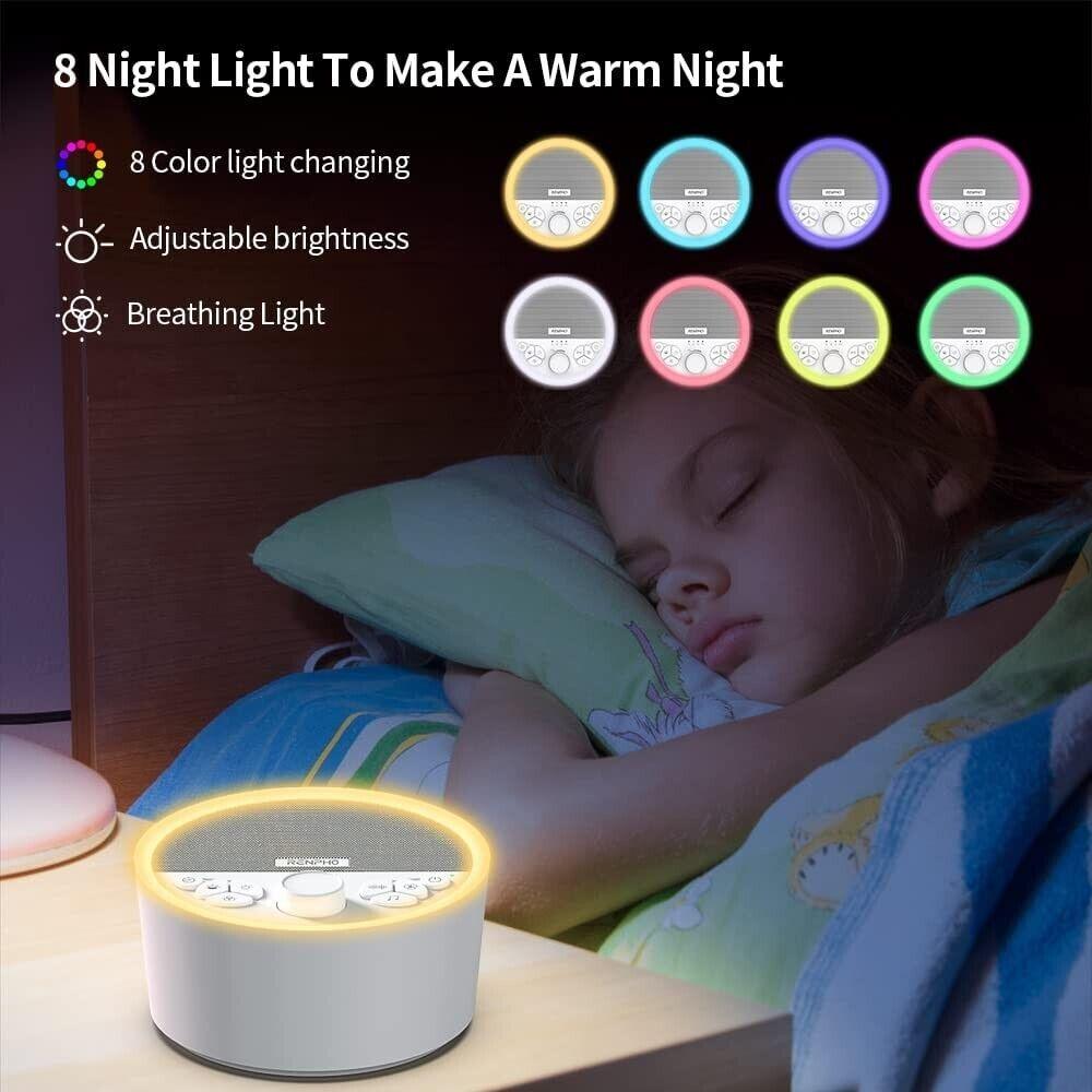 RENPHO White Noise Machine Rechargeable, Sound Machine with 8 Night Light , Baby - Massive Discounts