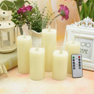 Set of 5 Flameless Candles Battery Operated Flickering Pillar Glass - Massive Discounts