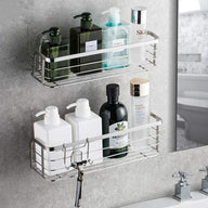 Shower Caddy Adhesive 2 Pack with Hook Rustproof Shower Shelf - Massive Discounts