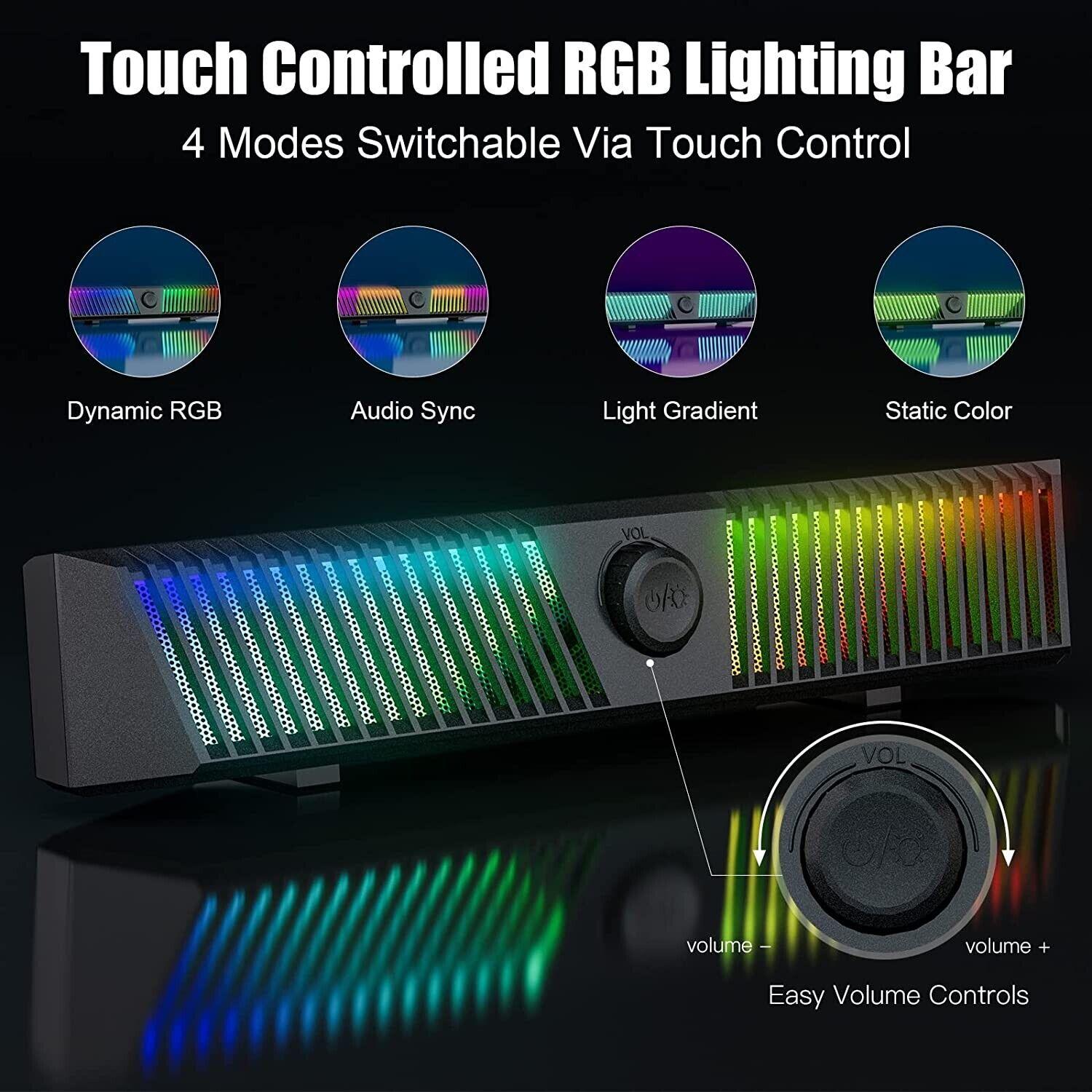 Smalody Computer Speakers PC RGB LED Stereo Bluetooth Microphone Dynamic - Massive Discounts