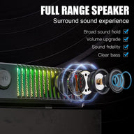 Smalody Computer Speakers PC RGB LED Stereo Bluetooth Microphone Dynamic 10w - Massive Discounts