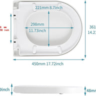 Soft Close Toilet Seat White D Shaped with Quick Release Hinges - Massive Discounts