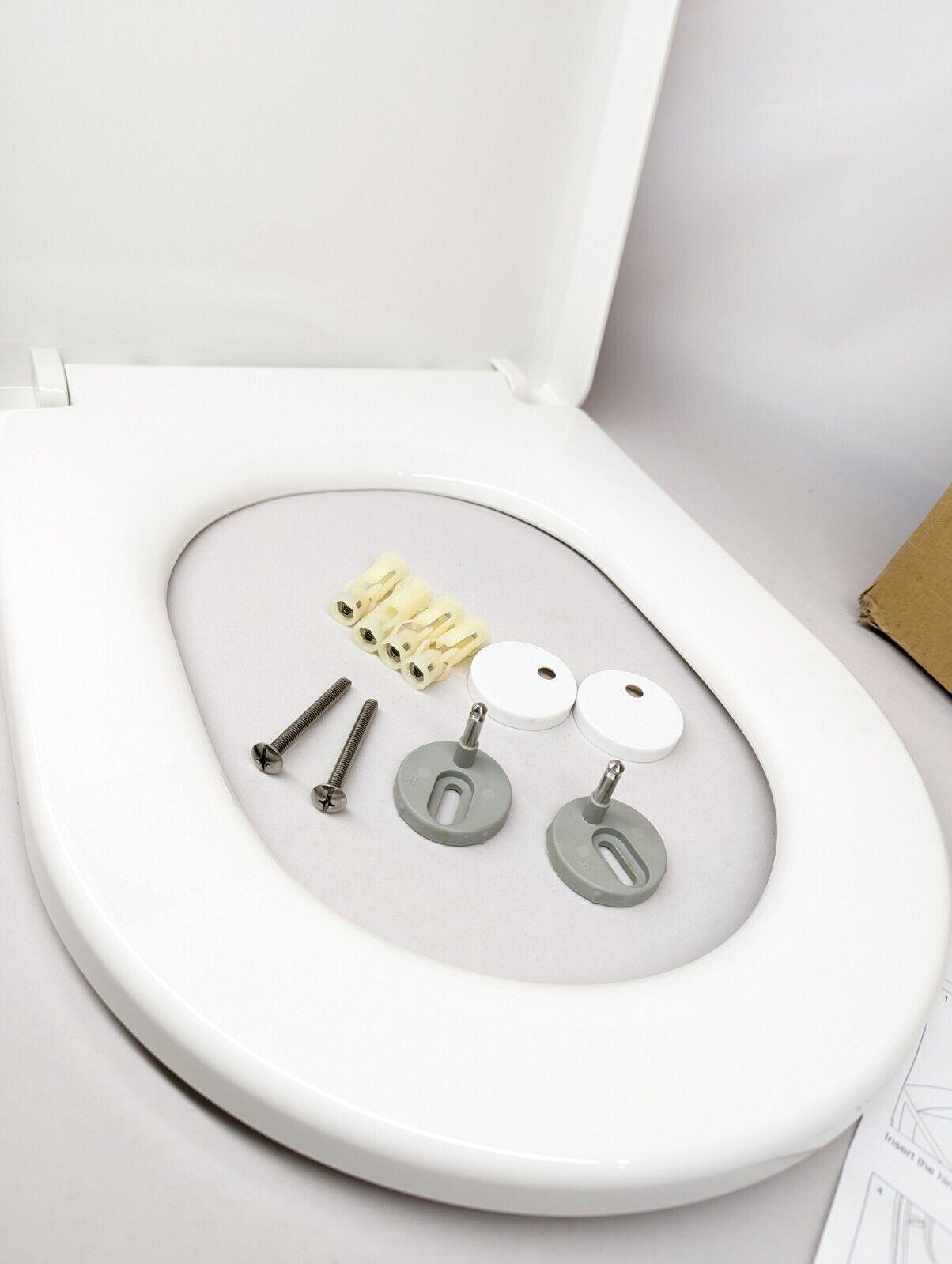 SADALAK Soft Close D-Shaped Toilet Seat Quick Release Hinges, White - Massive Discounts