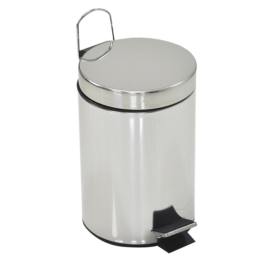 5L Pedal Bin with Lid and Handle, with Container, Stainless Steel, Household Rubbish - Massive Discounts
