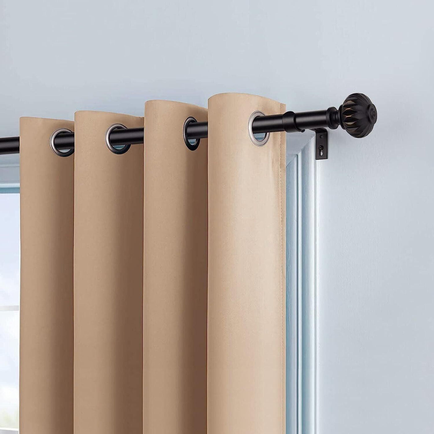 SZXIM Extendable Curtain Poles for Eyelet Curtains, 91 to 182cm Black Telescopic - Massive Discounts