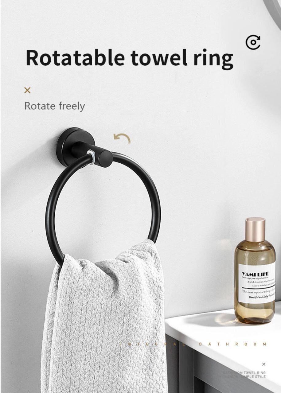 Toilet Roll Holder, Towel Ring, Coat Hook Set, Bathroom Accessory Set 3 Pcs - Massive Discounts