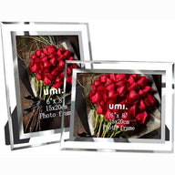 Umi 6x8 Glass Photo Frames for Tabletop 2 Pack Glass, Modern - Massive Discounts