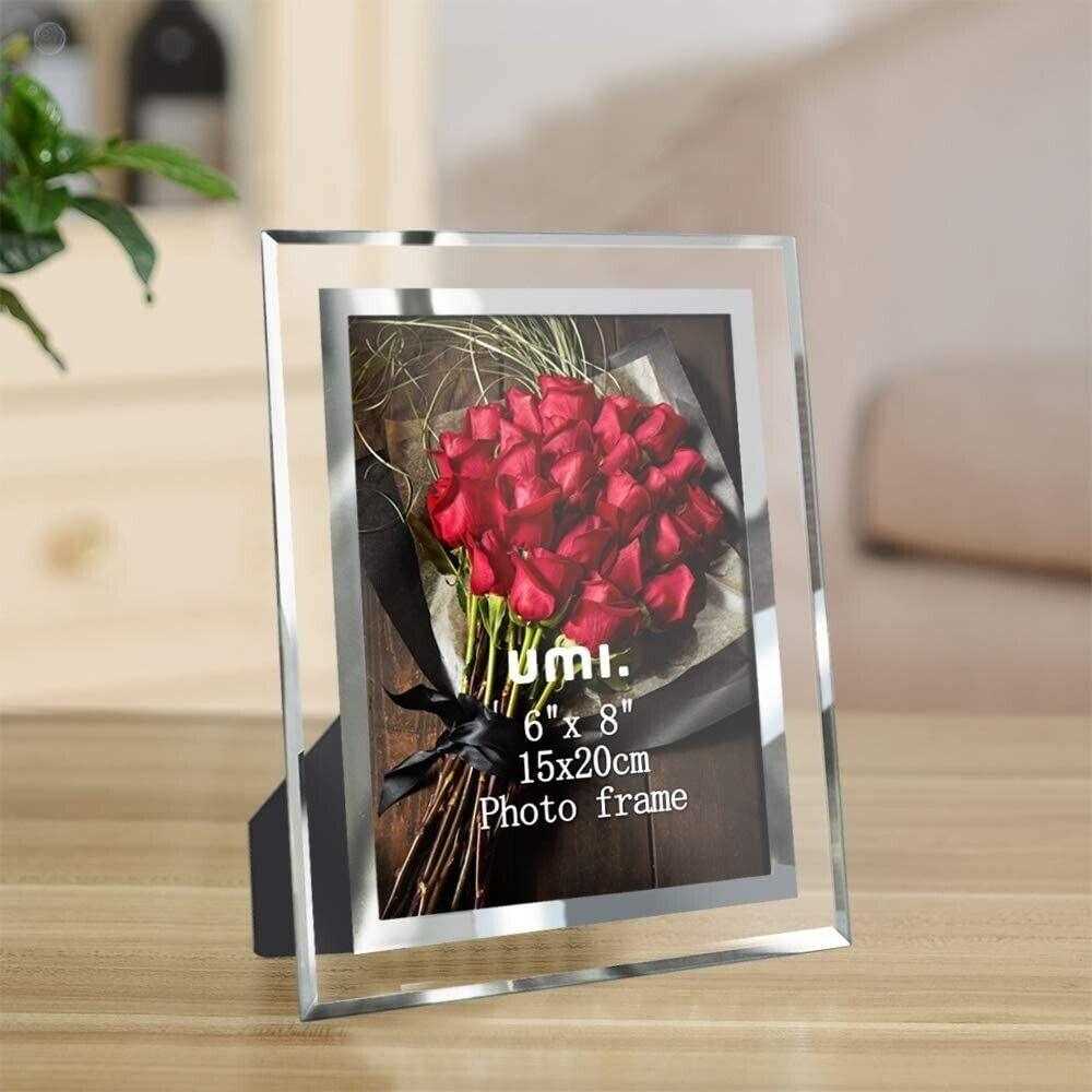 Umi 6x8 Glass Photo Frames for Tabletop 2 Pack Glass, Modern - Massive Discounts
