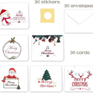 UUQA 36 Pieces Merry Christmas Greeting Cards Holiday Cards with Envelopes and S - Massive Discounts