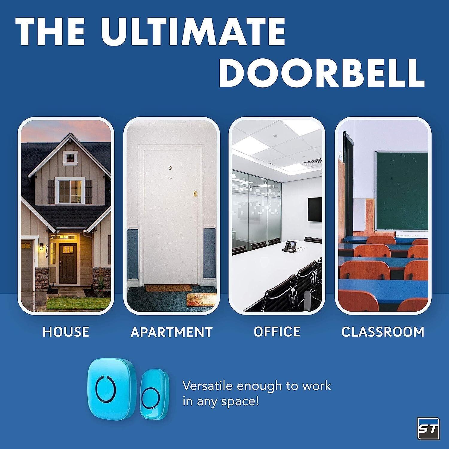 Wireless Doorbell for Home 1 Push-Button Ringer & 1 Chime Receiver - Massive Discounts